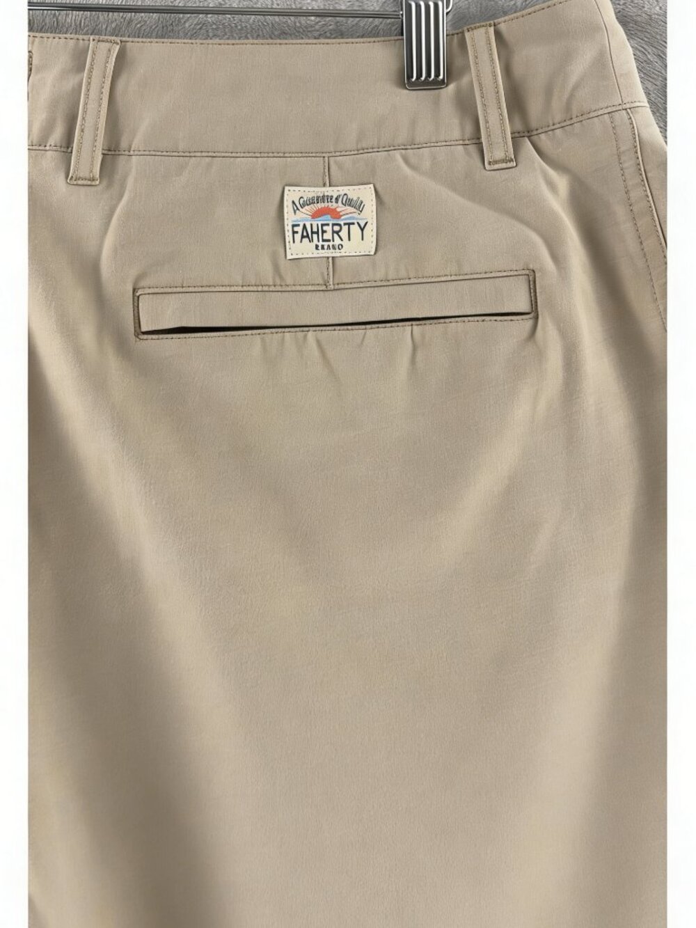 Faherty All Day Shorts Mens Size 34 Beige Stretch Casual Chino Lightweight - Picture 3 of 5